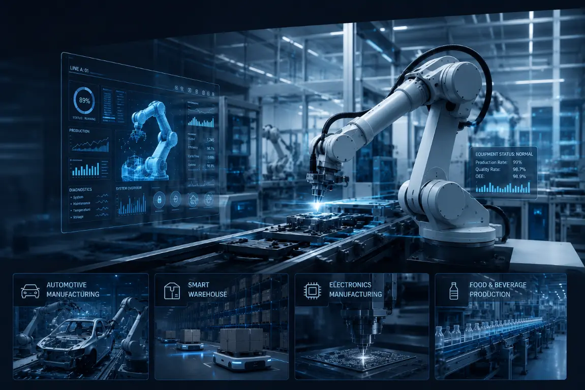 industrial automation small motor application in automotive electronics warehousing and food industry