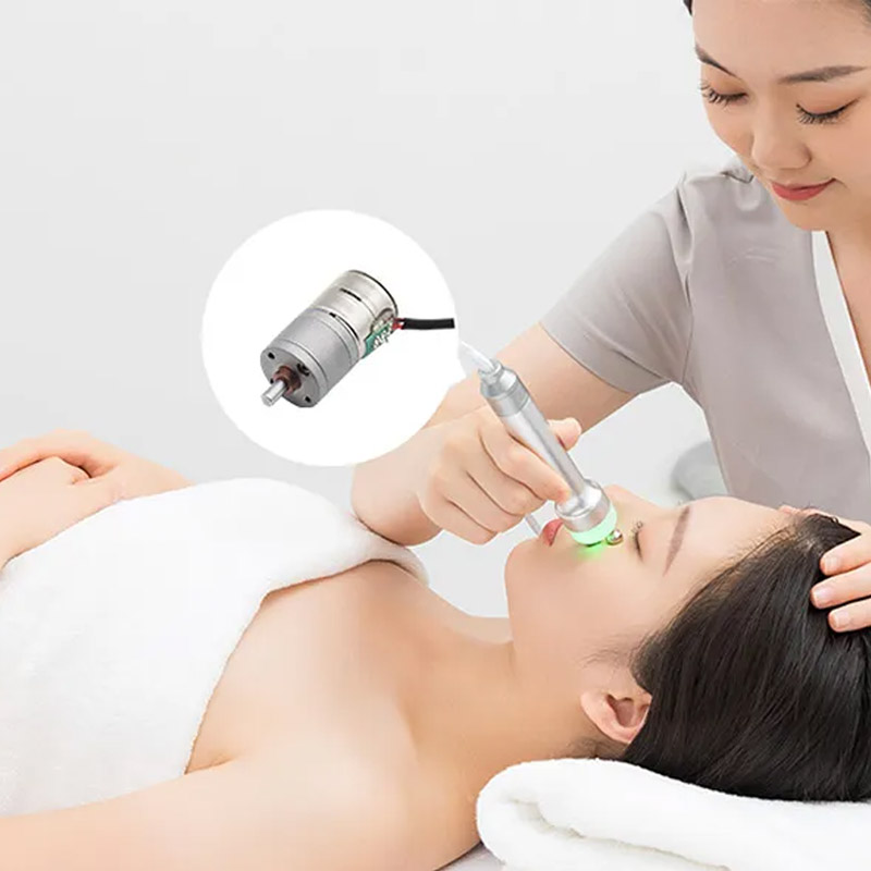 Micro motor drive application in handheld skincare beauty device.