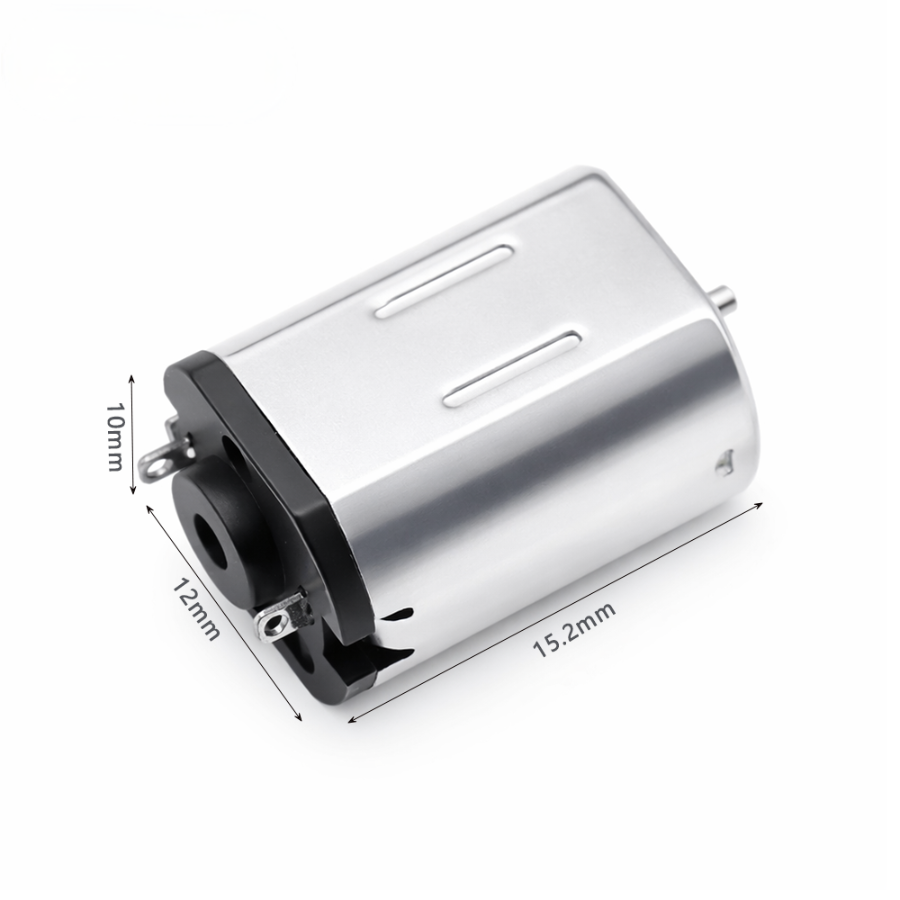 KC-N20-12120 micro DC motor 10mmx12mm dimensions showing 15.2mm body length for compact electronic integration.