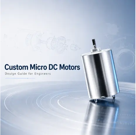 custom micro DC motor design guide for engineers metal micro dc motor with mechanical sketch backdrop for design engineers