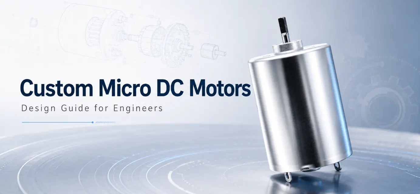 custom micro DC motor design guide for engineers metal micro dc motor with mechanical sketch backdrop for design engineers