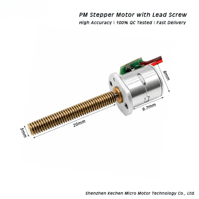 Kechen Motor KC-08BY 8 mm PM stepper motor with 20 mm lead screw for precision linear motion.