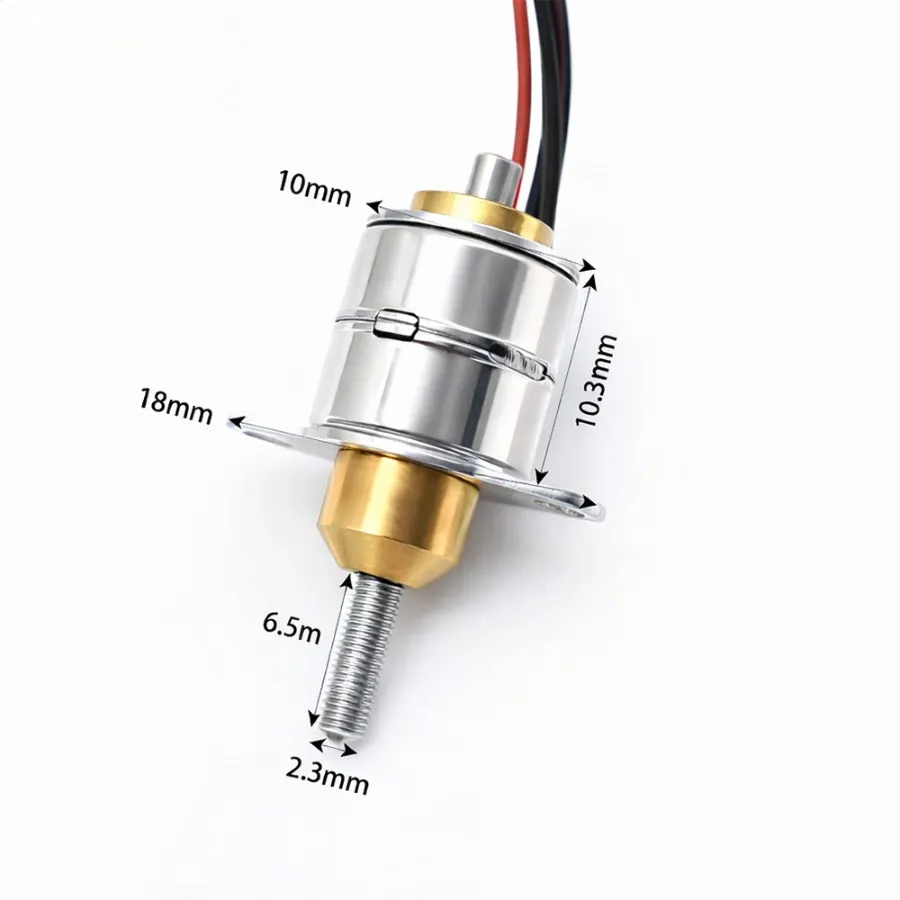 KC-10BY25-800 10mm external linear stepper motor with physical dimension text overlays by Kechen Motor.