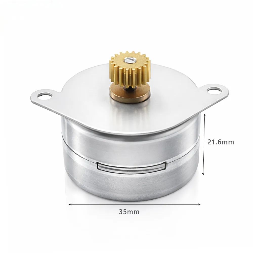 Kechen Motor KC-35BY212-200 PM stepper motor with 35mm diameter and 21.6mm height dimensions for precision positioning.