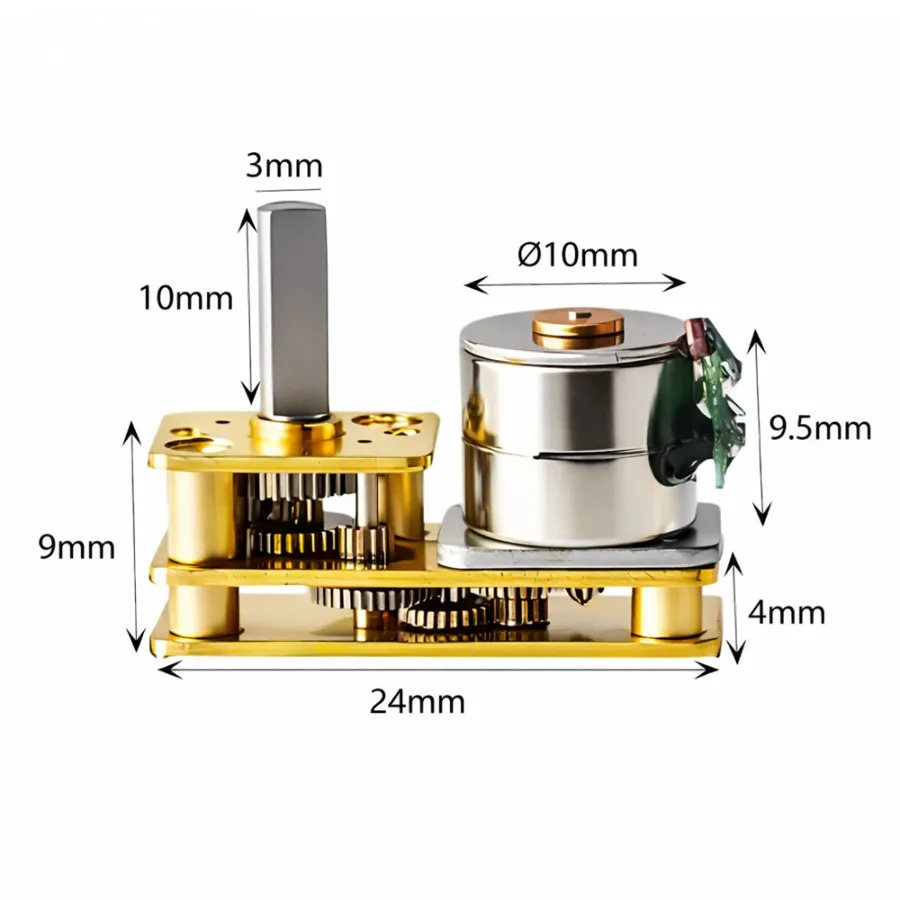 Kechen Motor KC-GM1024-10BY 10mm geared stepper motor 5V dimensions for medical pumps.