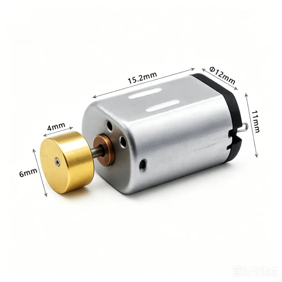 KC-N20 Kechen Motor 3.7V DC vibration motor dimension drawing with brass copper vibrator mass