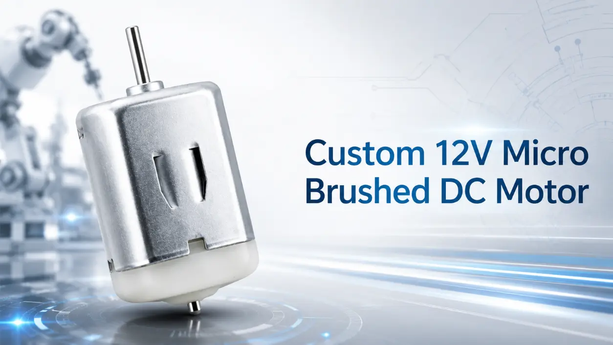 Custom 12V micro brushed DC motor featuring precision metallic housing for advanced robotics assembly