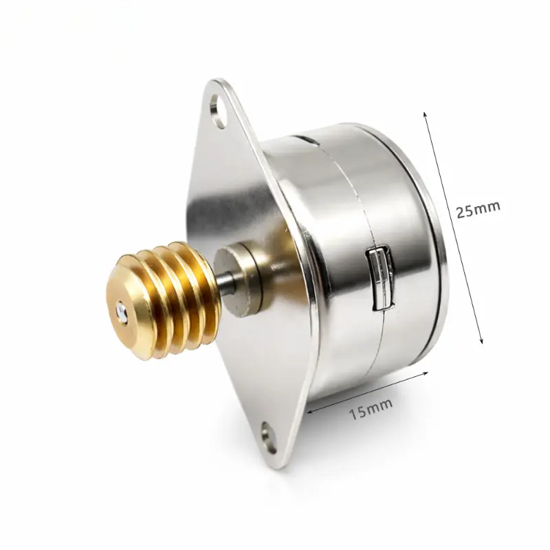 Kechen Motor KC-25BY26 25mm 2-phase PM stepper motor with integrated brass worm gear for high-precision industrial drives.