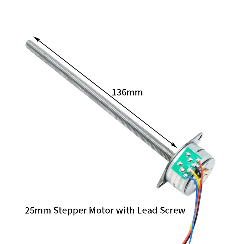 Kechen Motor KC-25BY26 stepper motor with lead screw, 25mm diameter, DC 5V/12V/24V for micro linear actuators.