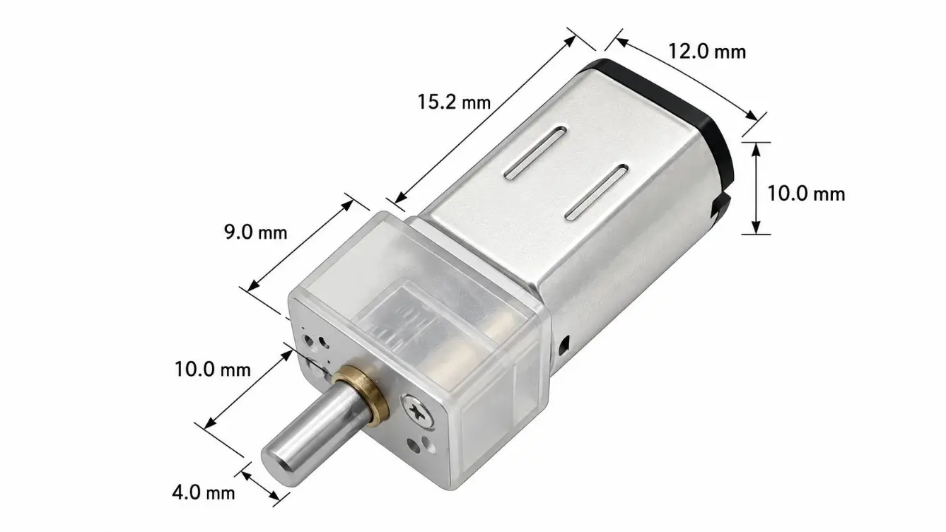 KC-GM12-N20-06350-12.0V N20 DC Gear Motor Technical Drawing KC-GM12-N20-06350-12.0V N20 DC Gear Motor Technical 2D Drawing showing 2x M1.6 mounting holes, 6mm pitch, and 4mm output shaft.
