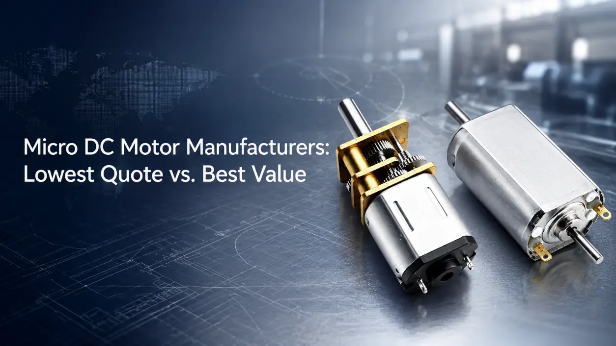micro dc motor manufacturers present dual gear motors on blueprint grid for engineers