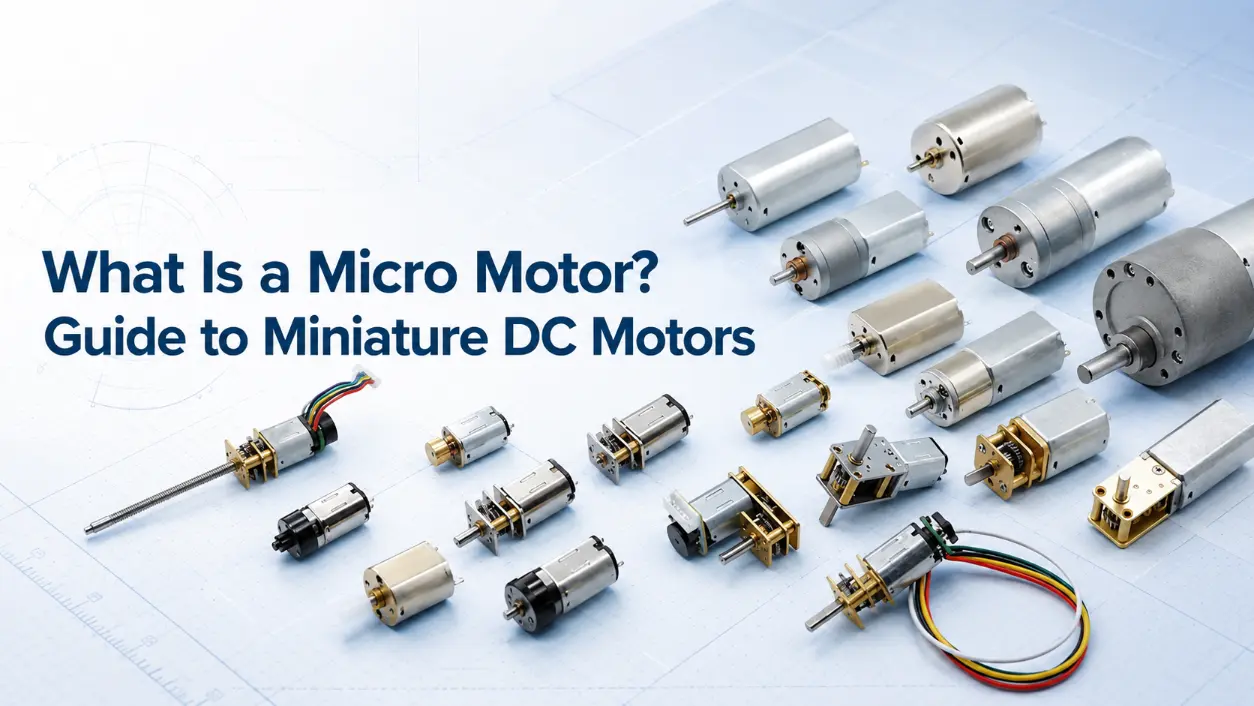 miniature DC motors variety arranged on industrial engineering schematic draft for precision design