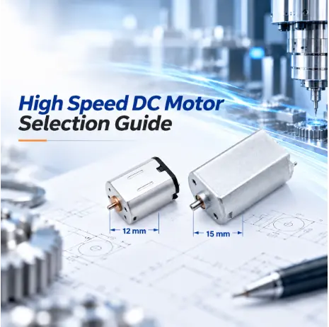 high speed dc motor 12mm and 15mm models on engineering drawings for motor selection