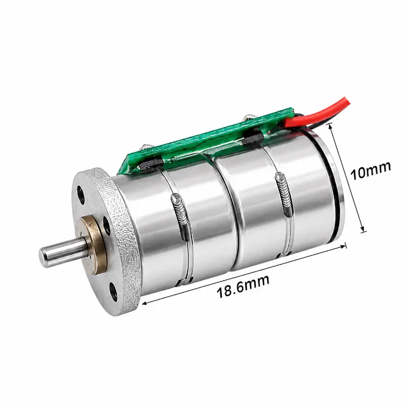 Kechen Motor KC-10BY2510-N micro stepper motor, 5 V double-layer PM design with 2 mm output shaft, side view.