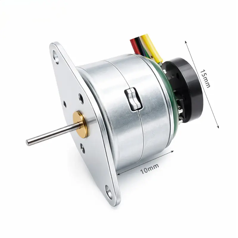 Kechen Motor small stepper motor with encoder, 15 mm PM design, 18° step angle and mounting flange for compact positioning.