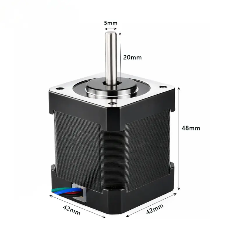 Kechen Motor NEMA 17 48mm hybrid stepper motor with 42mm frame, 5mm D shaft and 20mm shaft for CNC and automation.