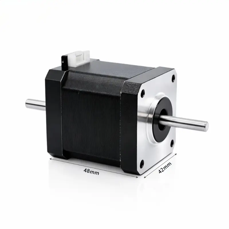 Kechen Motor NEMA 17 dual shaft stepper motor, 42 mm frame, 48 mm body and 5 mm shafts for compact motion systems.