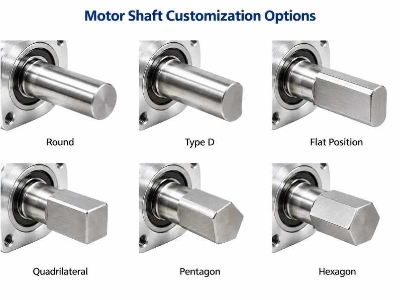 Motor shaft customization options for micro and small stepper motors by Kechen Motor