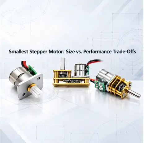 smallest stepper motor units on blueprint background for engineers